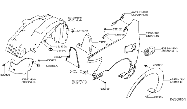 2018 Nissan Titan Front Fender & Fitting Diagram 2