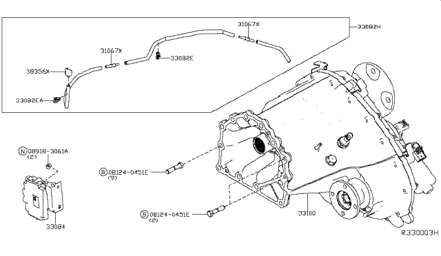 2018 Nissan Titan Transfer Assembly & Fitting Diagram 4