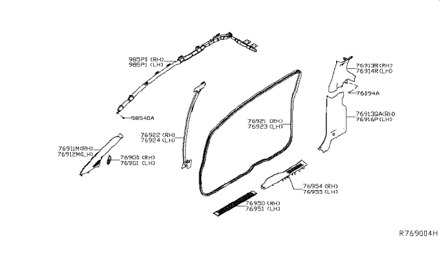2019 Nissan Titan Body Side Trimming Diagram 3