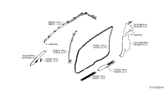 2017 Nissan Titan Body Side Trimming Diagram 3