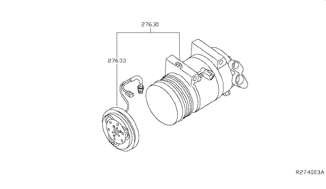 2016 Nissan Titan Clutch Assy-Compressor Diagram for 92660-EZ40A