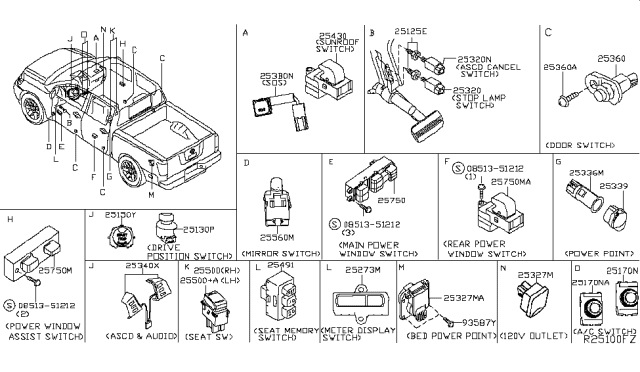 2017 Nissan Titan Rivet Diagram for 01515-0010U