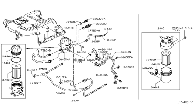 2019 Nissan Titan STRAINER Assembly - Fuel Diagram for 16400-EZ40B