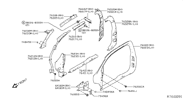 2018 Nissan Titan Body Side Panel Diagram 4