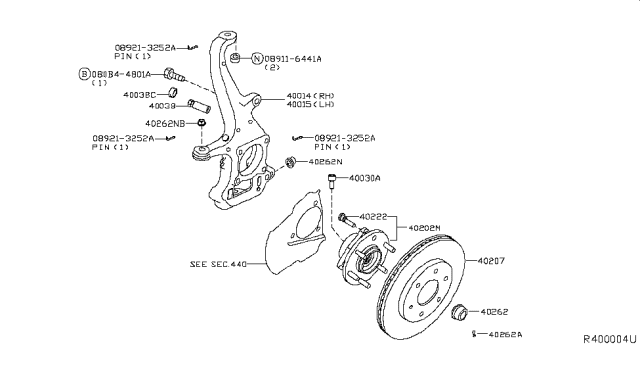 2019 Nissan Titan Rotor Disc Brake Front Diagram for 40206-EZ00A