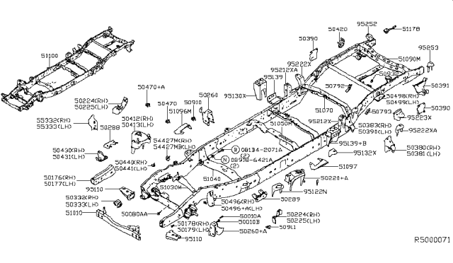 2017 Nissan Titan Bracket Assembly-Front Bound Bumper, LH Diagram for E0441-EZ0MA