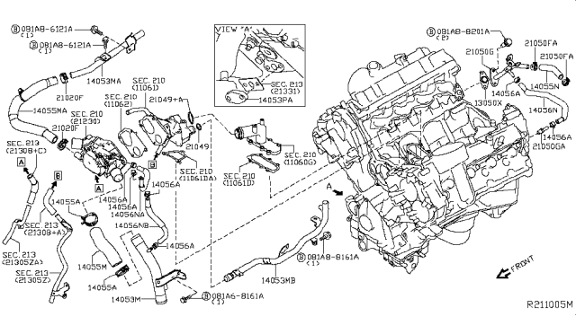 2017 Nissan Titan Water Hose & Piping Diagram 2