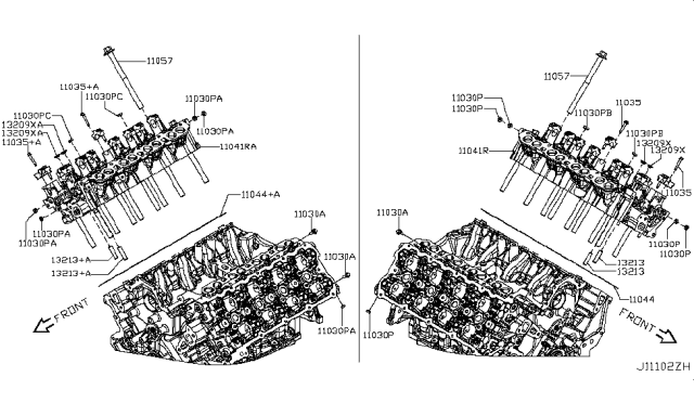 2018 Nissan Titan Head Assembly-Cylinder, REMAN Diagram for 11041-EZ41ARE