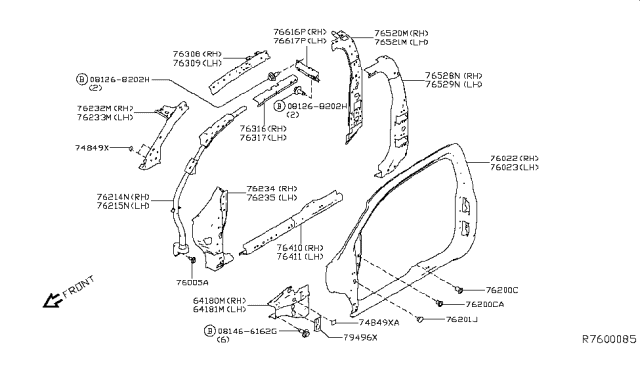 2018 Nissan Titan Body Side Panel Diagram 3