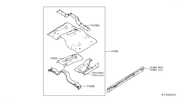 2016 Nissan Titan Member Assy-Front Side,RH Diagram for G5110-EZ0MA