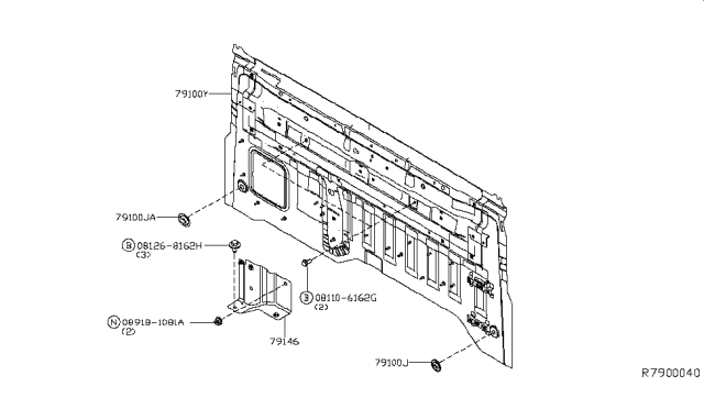 2018 Nissan Titan Panel Assy-Back Diagram for G9100-EZ2MA