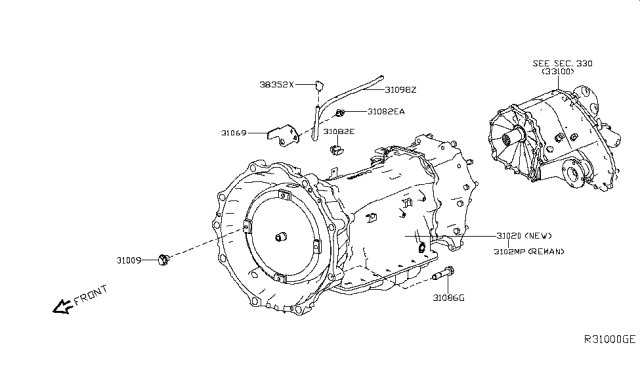 2017 Nissan Titan Auto Transmission,Transaxle & Fitting Diagram 7