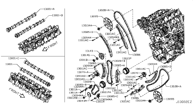 2016 Nissan Titan Bolt Diagram for 11035-EZ40A