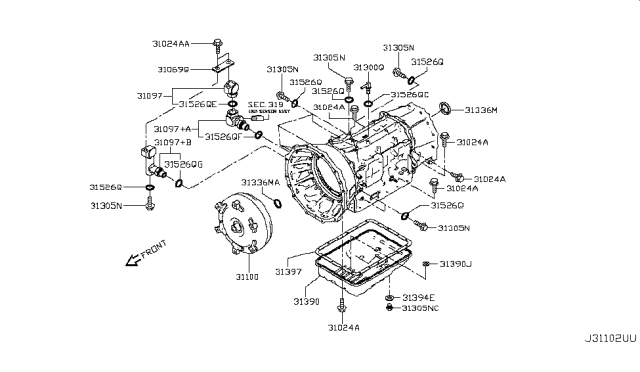 2019 Nissan Titan Torque Converter,Housing & Case Diagram 2