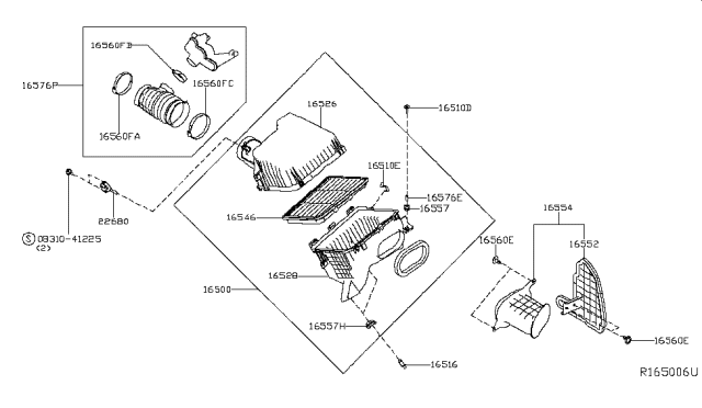 2016 Nissan Titan Air Cleaner Diagram 1