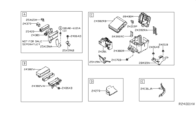 2017 Nissan Titan Cover-FUSIBLE Link Holder Diagram for 24382-EZ02B