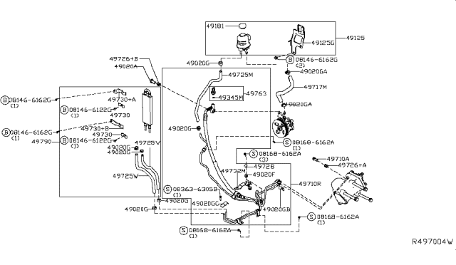 2018 Nissan Titan Tank Assembly - Reservoir Diagram for 49180-EZ40B