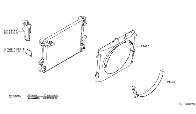 2019 Nissan Titan Shroud-Radiator,Lower Diagram for 21477-EZ31A