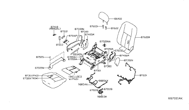 2016 Nissan Titan Front Seat Diagram 3