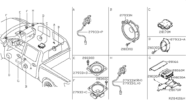 2019 Nissan Titan Speaker Unit Diagram for 281E1-9FU0A