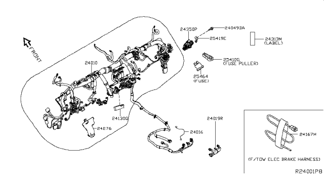 2018 Nissan Titan Block Junction Diagram for 24350-EZ00A