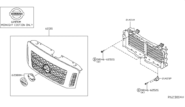 2018 Nissan Titan Front Grille Diagram 2