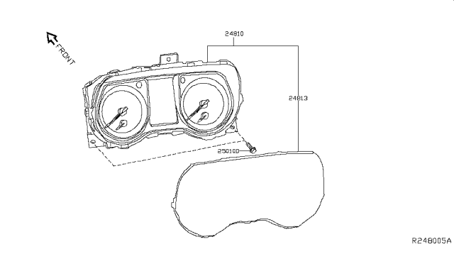 2018 Nissan Titan Speedometer Instrument Cluster Diagram for 24810-EZ24A