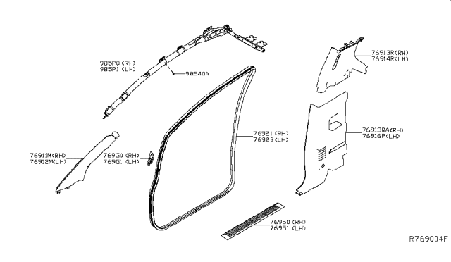2016 Nissan Titan Body Side Trimming Diagram 2