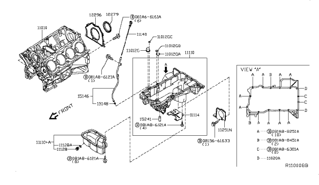 2019 Nissan Titan Cylinder Block & Oil Pan Diagram 2