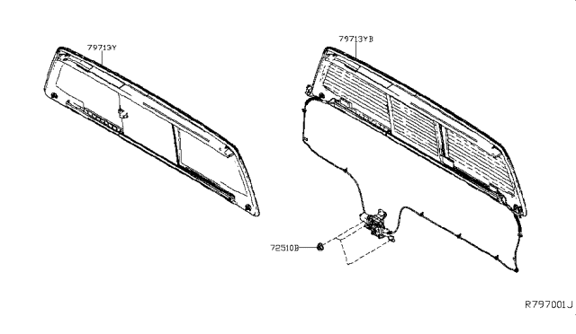 2018 Nissan Titan Glass-Back Window Diagram for 79700-EZ20A