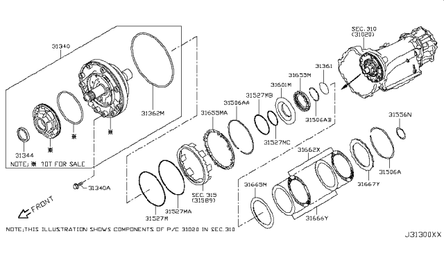 2018 Nissan Titan Pump Assembly-Oil Diagram for 31340-1XJ0E