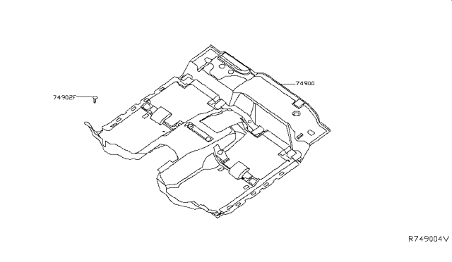 2017 Nissan Titan Carpet Assy-Floor Diagram for 74902-EZ54A