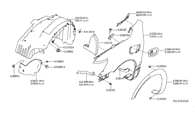 2017 Nissan Titan Front Fender & Fitting Diagram 1