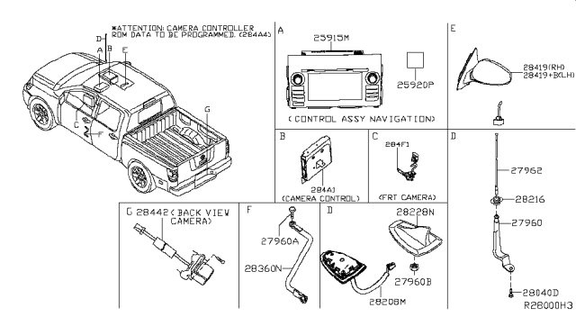 2016 Nissan Titan Base-Antenna Diagram for 28216-EZ00A