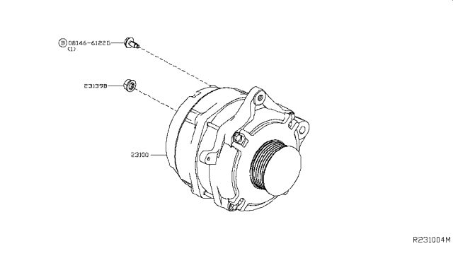 2016 Nissan Titan ALTERNATOR Diagram for 23100-EZ40A