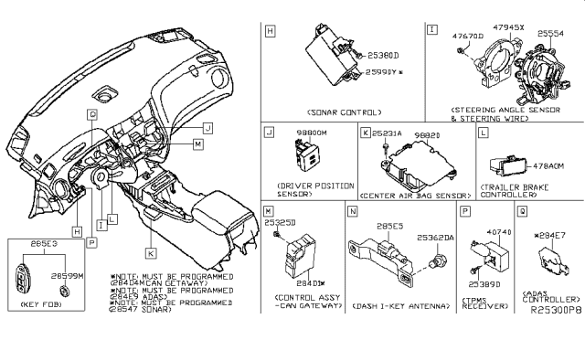 2016 Nissan Titan Switch Assy-Smart Keyless Diagram for 285E3-5AA1C