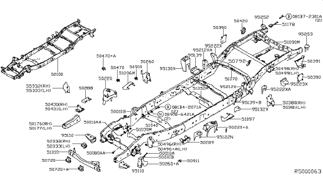 2017 Nissan Titan Bolt-Flange Diagram for 081B7-2301A