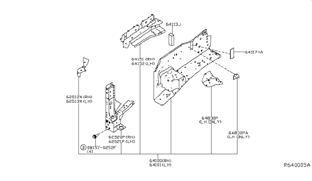 2016 Nissan Titan Hood Ledge & Fitting Diagram 3