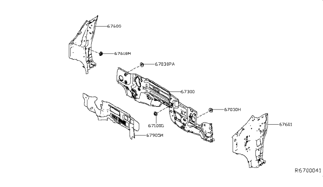 2016 Nissan Titan Dash Panel & Fitting Diagram