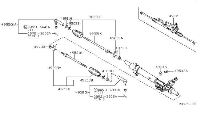 2018 Nissan Titan Socket Kit-Tie Rod,Inner Diagram for 48521-EZ40B