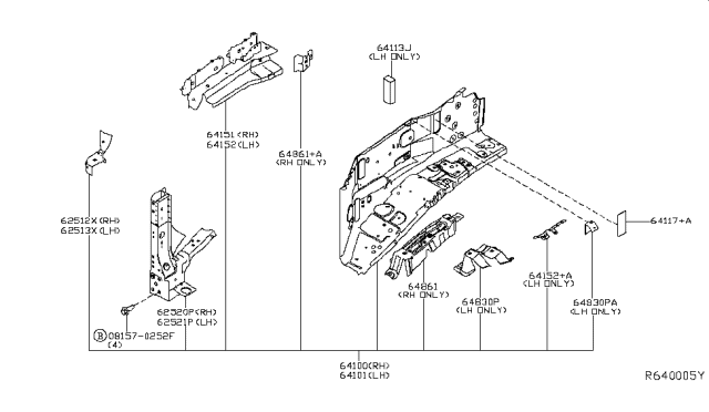 2017 Nissan Titan Reinforcement-Hoodledge,RH Diagram for F4180-EZ3MA