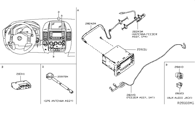 2019 Nissan Titan Controller Assembly-Av Diagram for 2591A-9FU0A