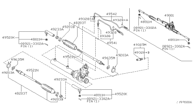 2000 Nissan Altima Gear & Linkage Diagram for 49001-0Z810