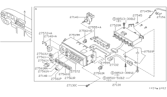 1998 Nissan Altima Control Assembly Diagram for 27515-9E000