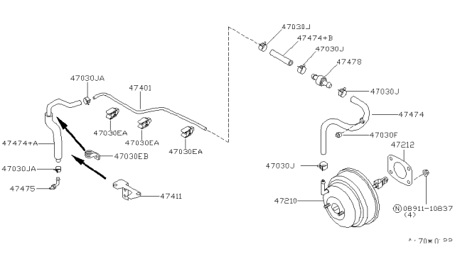 2000 Nissan Altima Brake Servo & Servo Control Diagram 1