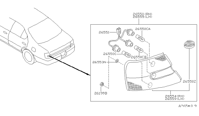 2000 Nissan Altima Rear Combination Lamp Diagram