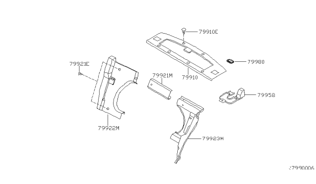 2001 Nissan Altima Rear & Back Panel Trimming Diagram