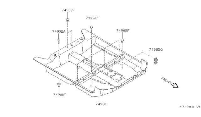 1998 Nissan Altima Floor Trimming Diagram