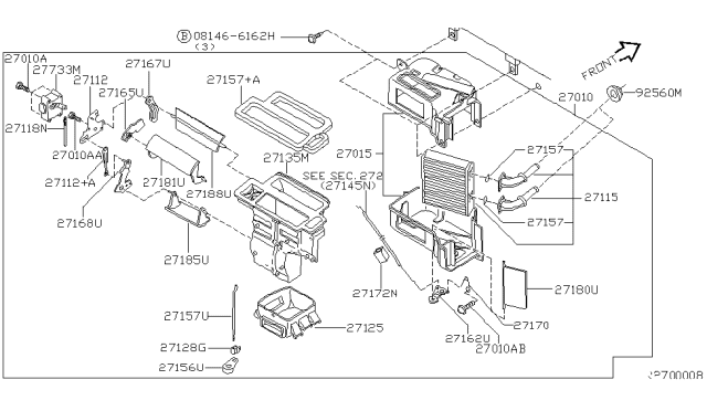 2000 Nissan Altima Heater & Blower Unit Diagram 2