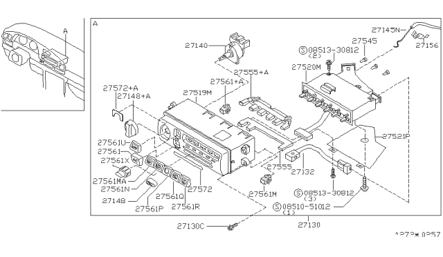 1999 Nissan Altima Control Assembly Diagram for 27515-0Z800